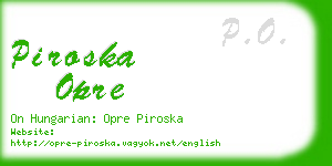 piroska opre business card